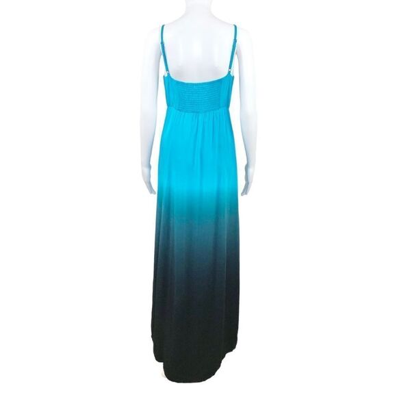 Volcom Women’s Blue Ombré Sleeveless Smocked Maxi Dress Size S - Picture 2 of 10